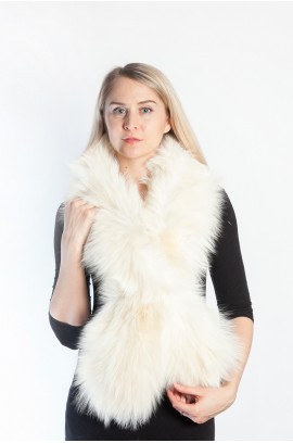 White cream fox fur scarf